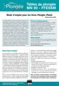 Mode d'emploi des tables MN90-FFESSM